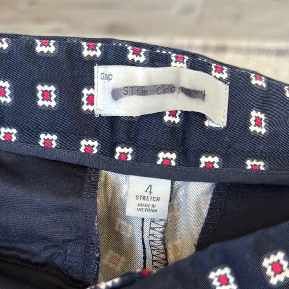 Navy Patterned Pants - Picture 4 of 6